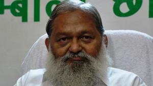 Haryana home minister Anil Vij.(Sant Arora/HT) Haryana home minister Anil Vij.(Sant Arora/HT)