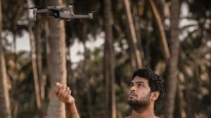 Devang Subil with his drone. (HT Photo) Devang Subil with his drone. (HT Photo)