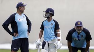 India's captain, Ajinkya Rahane, center, talks with head coach Ravi Shastri Indian players train in Sydney, Tuesday, Jan. 5, 2021, ahead of their cricket test against Australia starting Thursday.(AP) India's captain, Ajinkya Rahane, center, talks with head coach Ravi Shastri Indian players train in Sydney, Tuesday, Jan. 5, 2021, ahead of their cricket test against Australia starting Thursday.(AP)