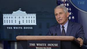 Dr. Anthony Fauci, director of the National Institute of Allergy and Infectious Diseases, speaks during a briefing with the coronavirus task force at the White House in Washington, Thursday, Nov. 19, 2020. (AP Photo/Susan Walsh) Dr. Anthony Fauci, director of the National Institute of Allergy and Infectious Diseases, speaks during a briefing with the coronavirus task force at the White House in Washington, Thursday, Nov. 19, 2020. (AP Photo/Susan Walsh)