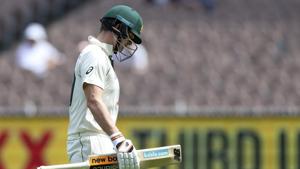 Australia's Steve Smith walks from the field after he was dismissed.(AP) Australia's Steve Smith walks from the field after he was dismissed.(AP)