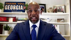 Democratic US Senate candidate Raphael Warnock speaks on his campaign's Youtube account after the runoff election against Republican Senator Kelly Loeffler in Atlanta, Georgia.(via REUTERS) Democratic US Senate candidate Raphael Warnock speaks on his campaign's Youtube account after the runoff election against Republican Senator Kelly Loeffler in Atlanta, Georgia.(via REUTERS)
