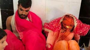 Pictures of Shivam, in a nuptial knot with a woman, went viral on social media within a few hours of his alleged abduction.(HT Photp) Pictures of Shivam, in a nuptial knot with a woman, went viral on social media within a few hours of his alleged abduction.(HT Photp)