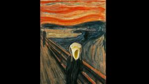 The image shows the ‘screaming pasta’ edited on the famous art piece by Edvard Munch.(Twitter/@bakesamosa) The image shows the ‘screaming pasta’ edited on the famous art piece by Edvard Munch.(Twitter/@bakesamosa)