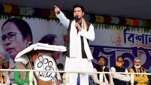 Trinamool Congress (TMC) leader and West Bengal chief minister Mamata Banerjee's nephew Abhishek Banerjee addresses a public rally at Gangarampur in South Dinajpur district on Jan 7, 2021.(PTI) Trinamool Congress (TMC) leader and West Bengal chief minister Mamata Banerjee's nephew Abhishek Banerjee addresses a public rally at Gangarampur in South Dinajpur district on Jan 7, 2021.(PTI)