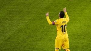 Soccer Football - La Liga Santander - Athletic Bilbao v FC Barcelona - San Mames, Bilbao, Spain - January 6, 2021 Barcelona's Lionel Messi celebrates scoring their third goal REUTERS/Vincent West(REUTERS) Soccer Football - La Liga Santander - Athletic Bilbao v FC Barcelona - San Mames, Bilbao, Spain - January 6, 2021 Barcelona's Lionel Messi celebrates scoring their third goal REUTERS/Vincent West(REUTERS)