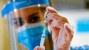 While AstraZeneca’s shot was tested with different intervals between doses, Pfizer has said there is no data to demonstrate the efficacy of its first dose after 21 days.(Reuters Photo) While AstraZeneca’s shot was tested with different intervals between doses, Pfizer has said there is no data to demonstrate the efficacy of its first dose after 21 days.(Reuters Photo)
