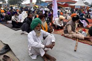 A farmer sitting during an ongoing protest against the new farm laws, Singhu border, New Delhi, January 7, 2020(ANI) A farmer sitting during an ongoing protest against the new farm laws, Singhu border, New Delhi, January 7, 2020(ANI)