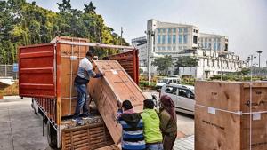 Refrigerators to store Covid-19 vaccines being unloaded on Thursday at Rajiv Gandhi Super Speciality Hospital, the Capital’s central storage facility. Refrigerators to store Covid-19 vaccines being unloaded on Thursday at Rajiv Gandhi Super Speciality Hospital, the Capital’s central storage facility.