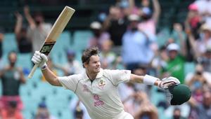 Steve Smith of Australia celebrates making his century.(via REUTERS) Steve Smith of Australia celebrates making his century.(via REUTERS)