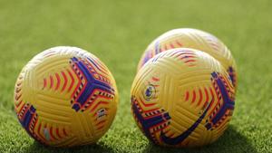 FILE PHOTO: Soccer Football - Premier League - Southampton v Manchester United - St Mary's Stadium, Southampton, Britain - November 29, 2020 General view of Nike Flight balls inside the stadium before the match Pool via REUTERS/Naomi Baker(Pool via REUTERS) FILE PHOTO: Soccer Football - Premier League - Southampton v Manchester United - St Mary's Stadium, Southampton, Britain - November 29, 2020 General view of Nike Flight balls inside the stadium before the match Pool via REUTERS/Naomi Baker(Pool via REUTERS)