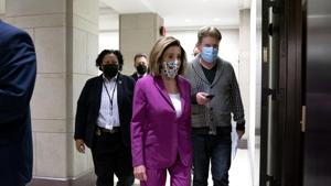 Pelosi joined Senate Democratic leader Chuck Schumer in calling for the removal of President Donald Trump in the wake of what many lawmakers from both sides of the aisle said was his incitement of the mob that stormed the Capitol.(Bloomberg) Pelosi joined Senate Democratic leader Chuck Schumer in calling for the removal of President Donald Trump in the wake of what many lawmakers from both sides of the aisle said was his incitement of the mob that stormed the Capitol.(Bloomberg)