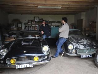 Artcurial-Motorcars-managing-director-Matthieu-Lamoure-L-and-expert-Pierre-Novikov-R-next-to-a-Ferrari-F250-Spider-that-once-belonged-to-French-actor-Alain-Delon-Photo-AFP Artcurial-Motorcars-managing-director-Matthieu-Lamoure-L-and-expert-Pierre-Novikov-R-next-to-a-Ferrari-F250-Spider-that-once-belonged-to-French-actor-Alain-Delon-Photo-AFP