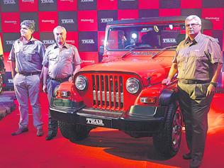 Mahindra and Mahindra on Thursday unveiled the new Thar priced at Rs. 8.03 lakh. New features include an auto-engaging differential and a 2,500-cc CRDe engine. Photo:HT