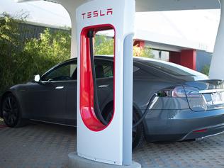 A Tesla Supercharging station A Tesla Supercharging station