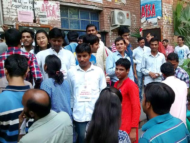 A day after JNU administration denied that any procession to seek support for a Ram temple had passed through its campus, the students union on Thursday released pictures of the main gate register that had an entry of the “Ram sankalp yatra” vehicles on it.