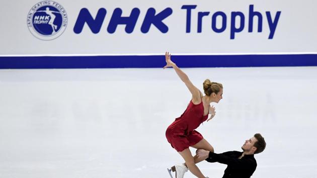 Russia's Victoria Sinitsina (L) and Nikita Katsalapov perform during the ice dance free dance. (AFP) Russia's Victoria Sinitsina (L) and Nikita Katsalapov perform during the ice dance free dance. (AFP)