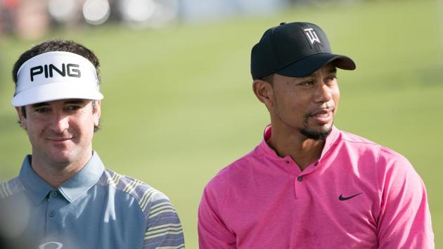 Tiger Woods with Bubba Watson ahead of the Hero World Challenge that starts from Thursday.