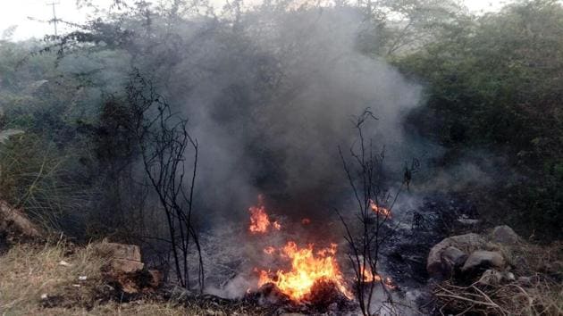 Teams from various police stations were patrolling areas under their jurisdiction to check garbage burning or other violation of NGT norms.(HT File)