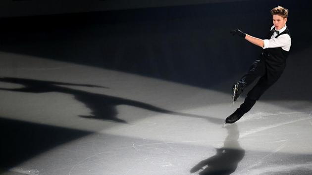 Latvia's Deniss Vasiljevs performs during the gala exhibition. (AFP) Latvia's Deniss Vasiljevs performs during the gala exhibition. (AFP)