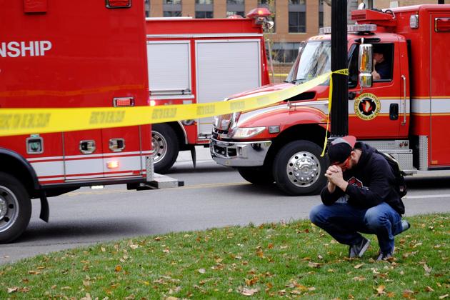 A student reacts as police respond to an attack on the campus of Ohio State University on Monday. (AP) A student reacts as police respond to an attack on the campus of Ohio State University on Monday. (AP)
