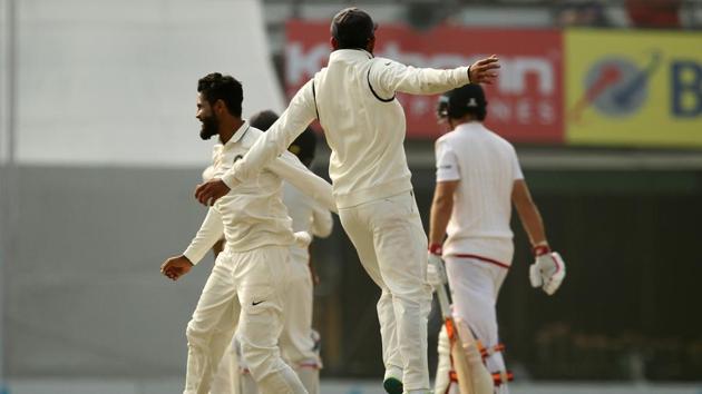 Ravindra Jadeja got the vital wicket of Joe Root for 78 as England stumbled before lunch. (BCCI)
