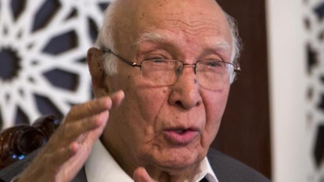 In this file photo, Pakistani prime minister's adviser on foreign affairs Sartaj Aziz addresses a news conference in Islamabad, Pakistan.(AP)