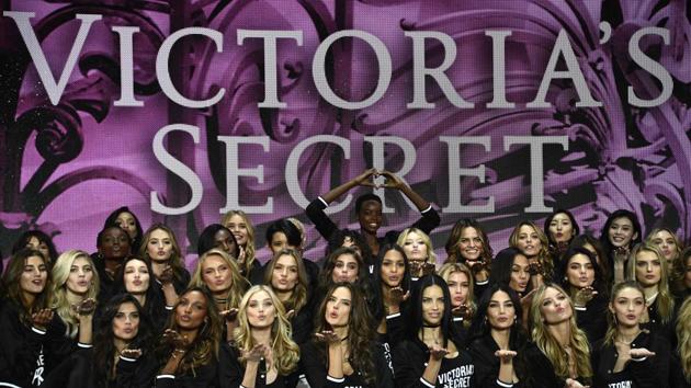 Victoria's Secret models blow kisses during a photocall at the Grand Palais in Paris. (AFP) Victoria's Secret models blow kisses during a photocall at the Grand Palais in Paris. (AFP)
