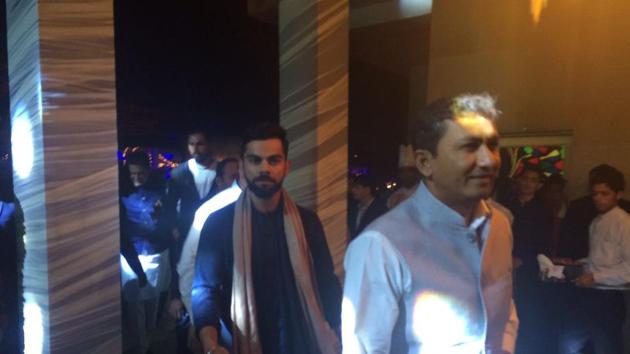 YIndia Test skipper Virat Kohli arrives for the function. (hindustan times)