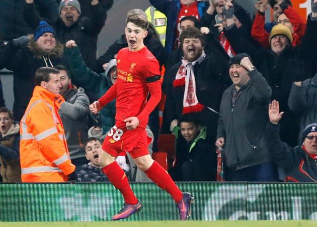 Ben Woodburn, 17, became Liverpool’s youngest ever goalscorer during the club’s 2-0 victory over Leeds United in League Cup. (AP) Ben Woodburn, 17, became Liverpool’s youngest ever goalscorer during the club’s 2-0 victory over Leeds United in League Cup. (AP)