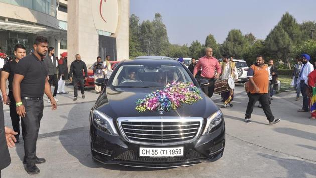 The platoon left the hotel for the ceremony... (Sant Arora/ HT Photo) The platoon left the hotel for the ceremony... (Sant Arora/ HT Photo)