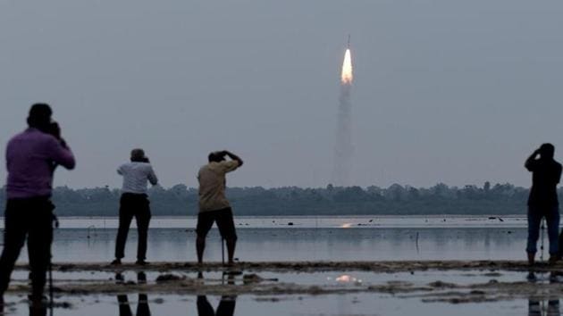 India will launch 83 satellites in one go in January next year, the Lok Sabha was told on Wednesday.(AFP) India will launch 83 satellites in one go in January next year, the Lok Sabha was told on Wednesday.(AFP)