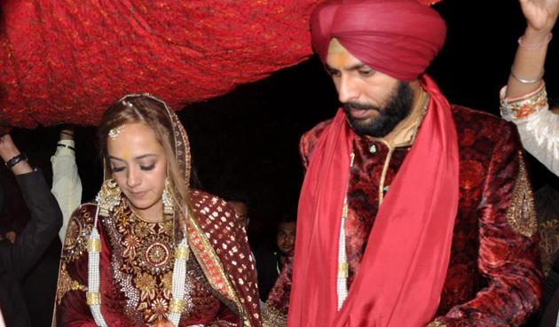 India and Punjab cricketer, Yuvraj Singh, married British-Mauritian model Hazel Keech in a traditional Sikh ceremony at Fategarh Sahib on Wednesday.(AP)