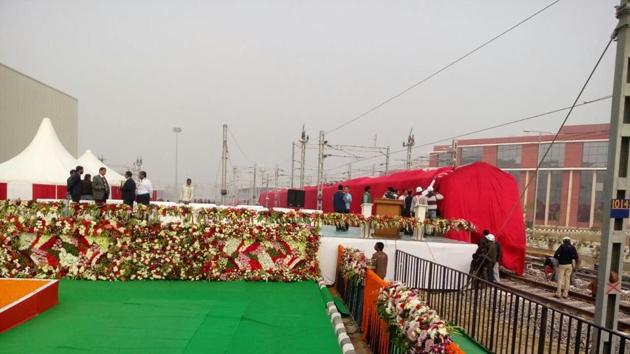 The inauguration of the trail run of Lucknow Metro took place on Thursday. (HT Photo) The inauguration of the trail run of Lucknow Metro took place on Thursday. (HT Photo)