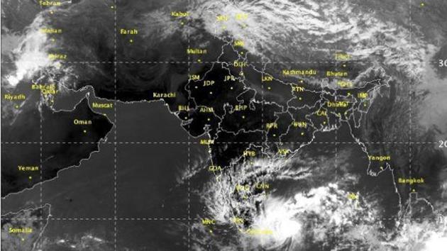 The cyclonic storm will bring plenty of rain in Chennai but not in the quantity that caused the devastating floods last year around the same time. (ISRO) The cyclonic storm will bring plenty of rain in Chennai but not in the quantity that caused the devastating floods last year around the same time. (ISRO)