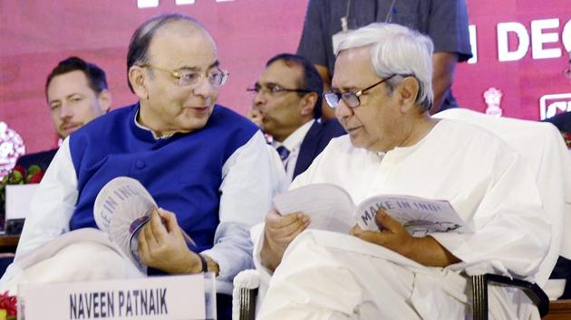 Union finance minister Arun Jaitley with Odisha chief minister Naveen Patnaik at the Make in Odisha conclave in Bhubaneswar on Thursday. (PTI photo) Union finance minister Arun Jaitley with Odisha chief minister Naveen Patnaik at the Make in Odisha conclave in Bhubaneswar on Thursday. (PTI photo)