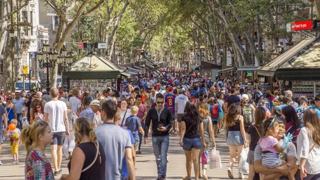 Popular Spanish city Barcelona was voted nineth. Seen here is La Rambla, a street in central Barcelona, popular with tourists. (AFP)