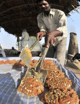 The jaggery all set for sale. (Ravi Kumar/HT)