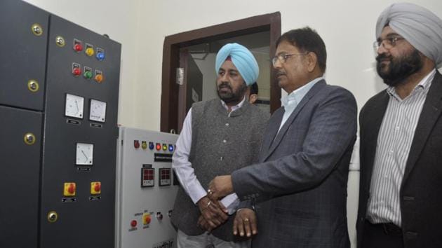 Director Commercial, PSPCL, Er Surinder Pall during inauguration of SCADA control centre in Jalandhar on Wednesday. (Sikander Singh Chopra/HT)