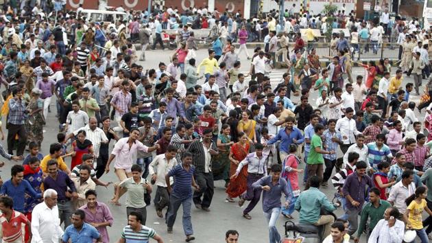 People from the Patidar community protest demanding reservation, in Ahmedabad. (PTI File Photo) People from the Patidar community protest demanding reservation, in Ahmedabad. (PTI File Photo)