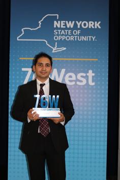 Shailesh Upreti with the 76West Clean Energy Competition award in New York. (File Photo.) Shailesh Upreti with the 76West Clean Energy Competition award in New York. (File Photo.)