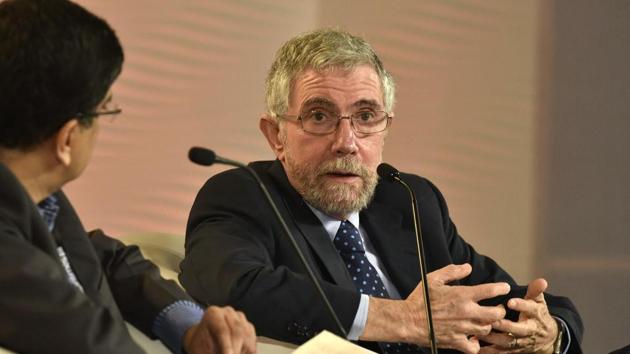 In conversation with Niranjan Rajadhyaksha, executive editor, Mint, Prof Krugman said it is hard to see “significant gains” from the government’s demonetisation decision. (Raj K Raj / HT Photo)