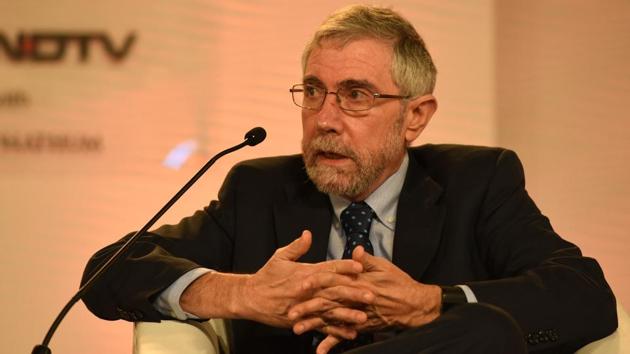 Nobel laureate Paul Krugman, professor of economics at the Graduate Centre of the City University of New York, at the summit. (Virendra Singh Gosain/ HT Photo )