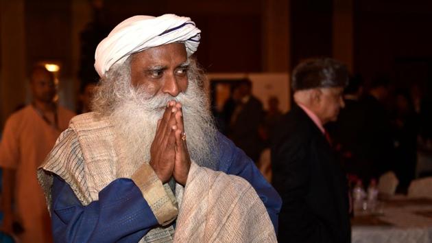 Sadhguru (Jaggi Vasudev) at the summit. (Ajay Aggarwal/ HT Photo)