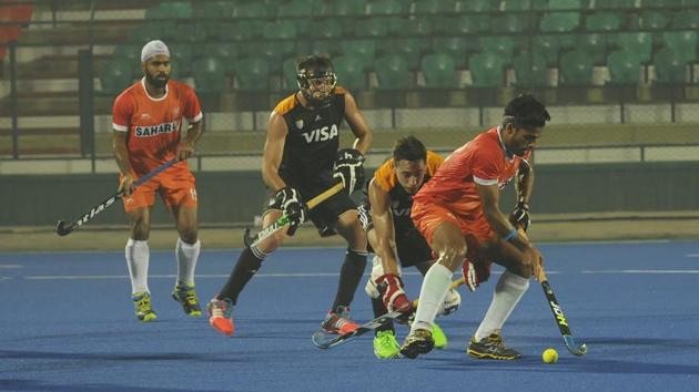 India coach Harendra Singh said the team will come up with a different game plan when they play their last practice match against Holland on Monday. (Ashok Dutta/HT Photo) India coach Harendra Singh said the team will come up with a different game plan when they play their last practice match against Holland on Monday. (Ashok Dutta/HT Photo)