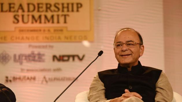 The 14th annual Hindustan Times Leadership Summit brings together prominent figures from different walks of life to discuss the new challenges we face. Union finance minister Arun Jaitley addressed the inaugural session of the summit. (Virendra Singh Gosain/ HT Photo)