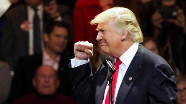 US president-elect Donald Trump speaks at a rally as part of their "USA Thank You Tour 2016" in Cincinnati, Ohio. US president-elect Donald Trump speaks at a rally as part of their "USA Thank You Tour 2016" in Cincinnati, Ohio.