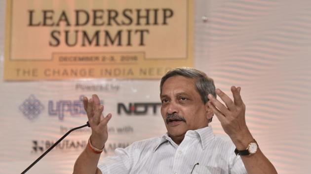 Defence minister Manohar Parrikar at the 14th Hindustan Times Leadership Summit in New Delhi on Friday. (Gurinder Osan/HT Photo) Defence minister Manohar Parrikar at the 14th Hindustan Times Leadership Summit in New Delhi on Friday. (Gurinder Osan/HT Photo)