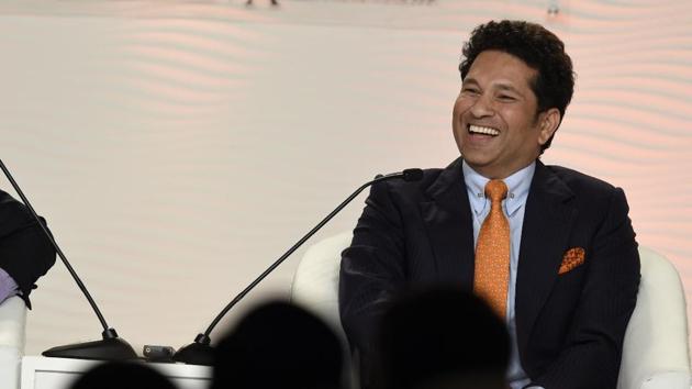 Cricket legend Sachin Tendulkar at the Hindustan Times Leadership Summit.(Gurinder Osan/HT Photo)