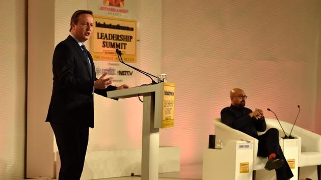 Former British prime minister David Cameron in conversation with Bobby Ghosh, editor-in-chief of Hindustan Times, on Day 2 of the HTLS 2016 in New Delhi on Saturday. (Ajay Aggarwal / HT Photo) Former British prime minister David Cameron in conversation with Bobby Ghosh, editor-in-chief of Hindustan Times, on Day 2 of the HTLS 2016 in New Delhi on Saturday. (Ajay Aggarwal / HT Photo)
